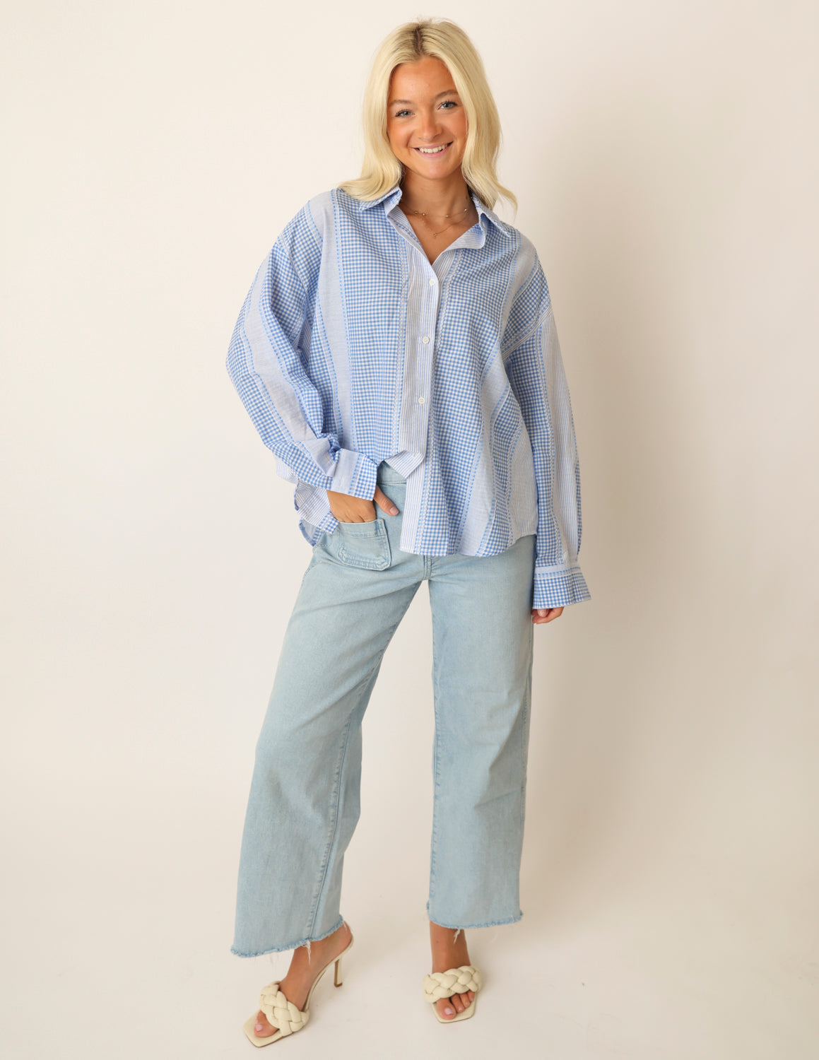 Mixed Signals Button-Up