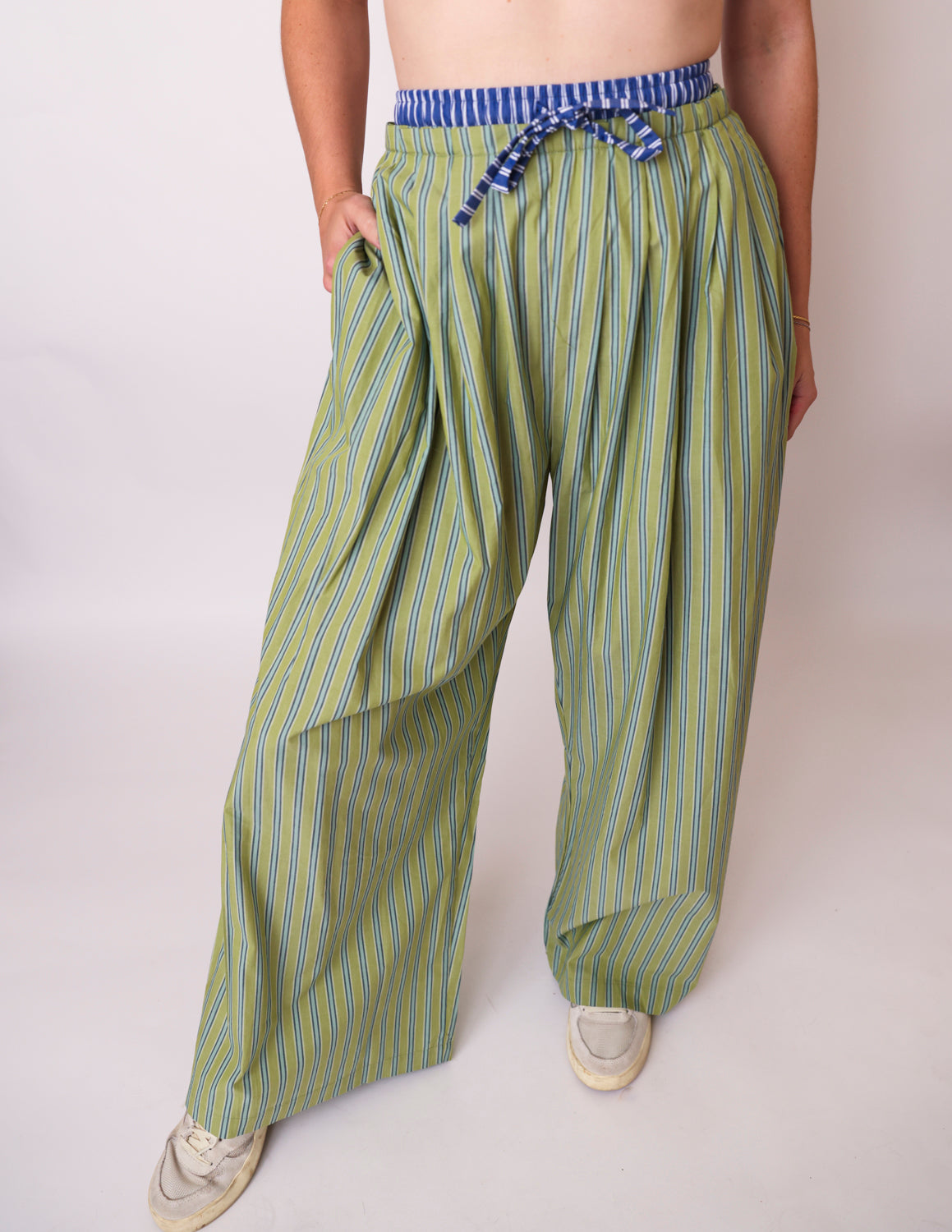 Mixed Stripe Wide Leg Pants