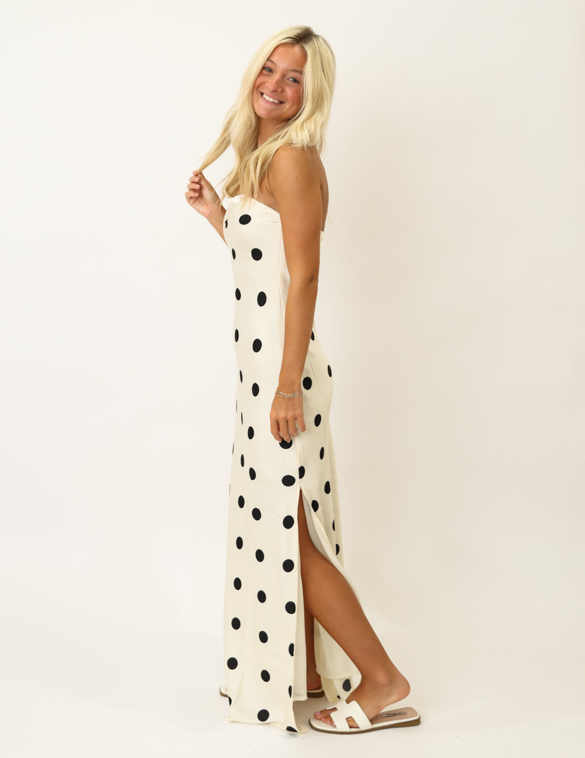 Spot On Strapless Maxi Dress