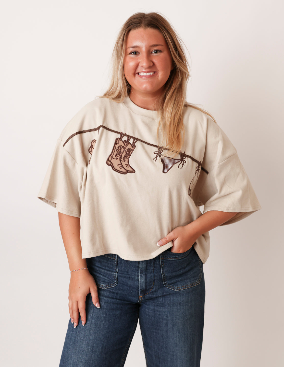 Hung Out To Dry Embroidered Tee