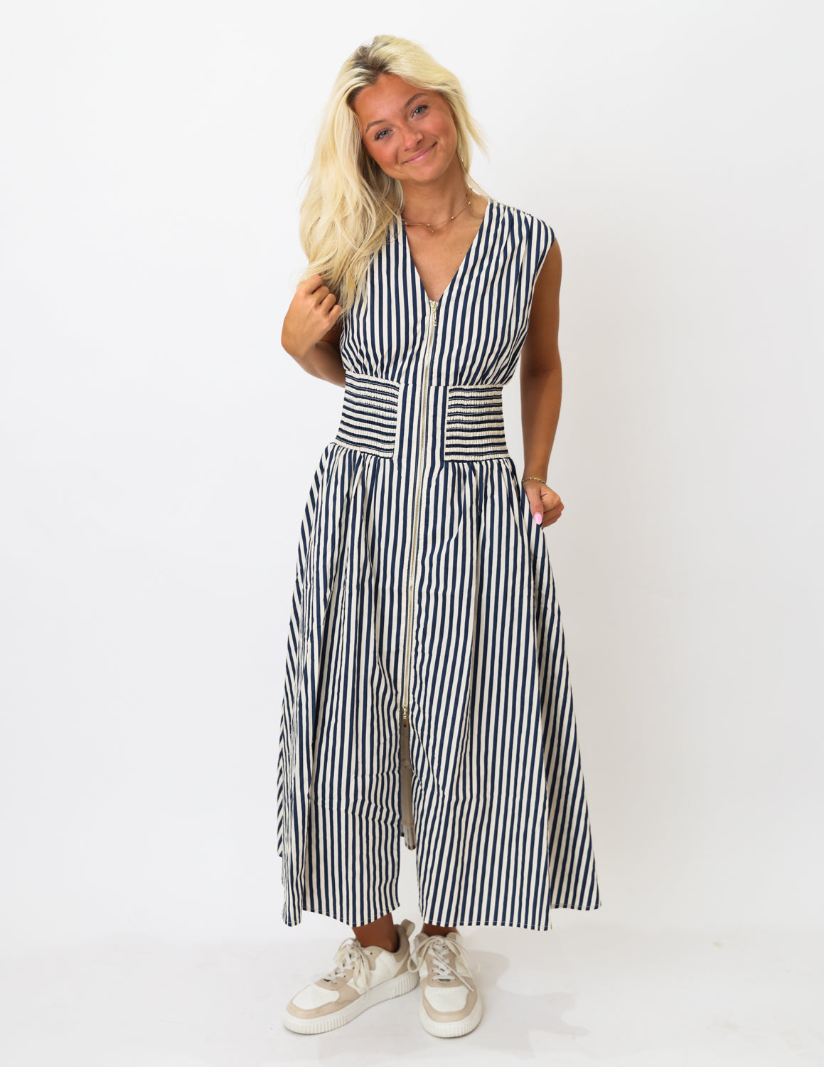 Harbor Line Midi Dress