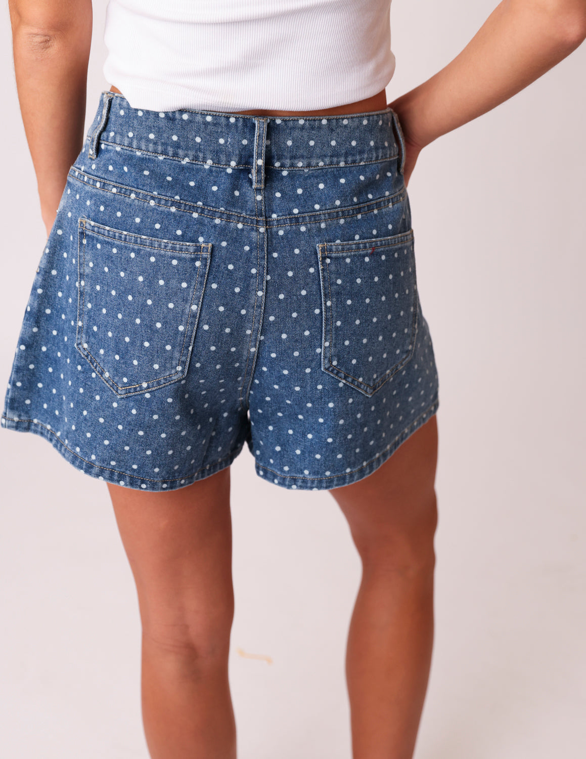 Dot Your Denim Shorts